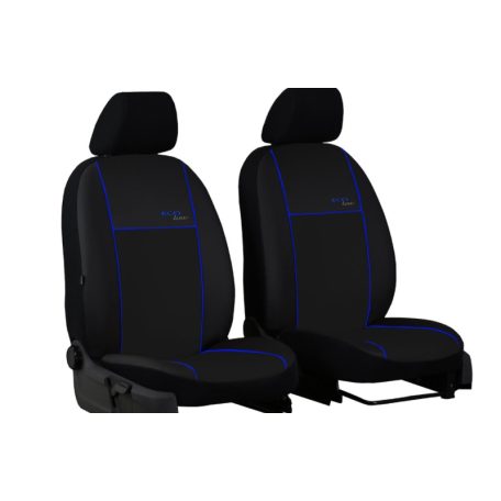 Univerzális Üléshuzat Eco Line (1+1 SZ) EXTRA Eco bőr fekete színben kék varrással