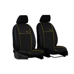   Univerzális Üléshuzat Eco Line (1+1 SZ) EXTRA Eco bőr fekete színben sárga varrással