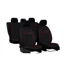   FIAT 125p Univerzális Üléshuzat Eco Line Eco bőr fekete színben piros varrással