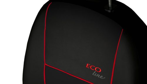 CHEVROLET Aveo Universeller Sitzbezug Eco Line Eco leder schwarz in Farbe rot varrással