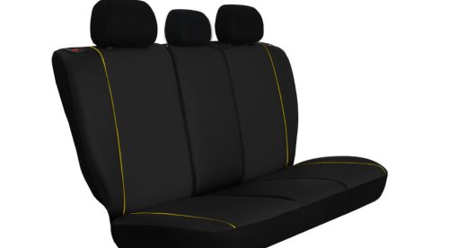 CHEVROLET Aveo Universeller Sitzbezug Eco Line Eco leder schwarz in Farbe gelb varrással