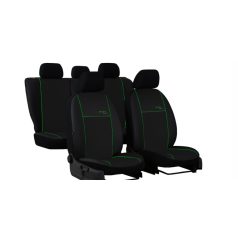   FIAT 125p Univerzális Üléshuzat Eco Line Eco bőr fekete színben zöld varrással