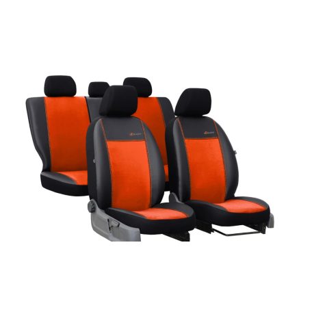 FIAT 125p Univerzális Üléshuzat Exclusive Alcantara hasított bőr tégla vörös színben