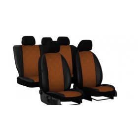   Universeller Sitzbezug Forced Eco leder braun in Farbe mit Kreuznaht