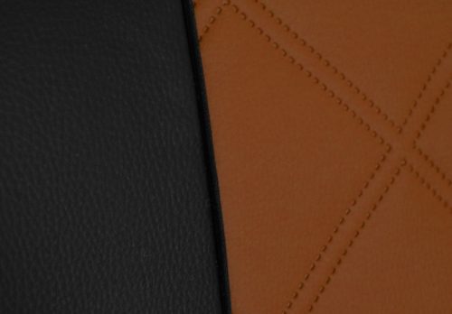 Universeller Sitzbezug Forced Eco leder braun in Farbe mit Kreuznaht