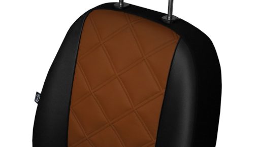 Universeller Sitzbezug Forced Eco leder braun in Farbe mit Kreuznaht