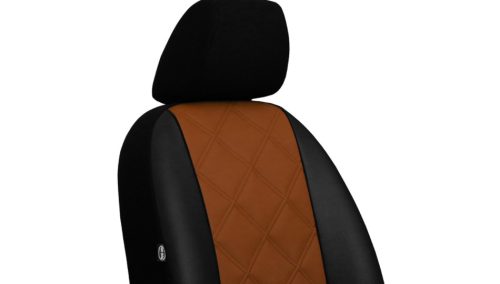 Universeller Sitzbezug Forced Eco leder braun in Farbe mit Kreuznaht