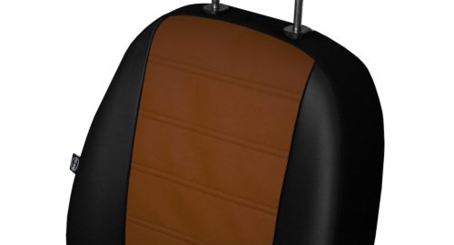 Universeller Sitzbezug Forced Eco leder braun in Farbe mit horizontaler Naht