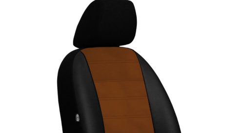 Universeller Sitzbezug Forced Eco leder braun in Farbe mit horizontaler Naht
