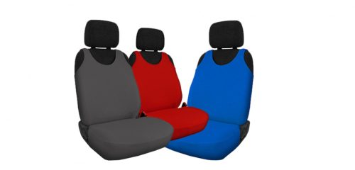 Universal-Sitzbezüge aus Jersey, 2er-Pack, aus reiner Baumwolle, hellgrau