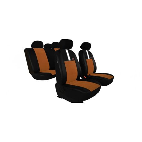 SKODA Fabia (I, II) Univerzális Üléshuzat GT8 prémium Alcantara és Eco bőr kombináció barna fekete színben