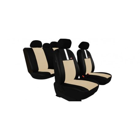SKODA Favorit Univerzális Üléshuzat GT8 prémium Alcantara és Eco bőr kombináció bézs fekete színben