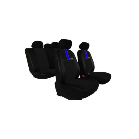 SKODA Fabia (I, II) Univerzális Üléshuzat GT8 prémium Alcantara és Eco bőr kombináció fekete kék színben