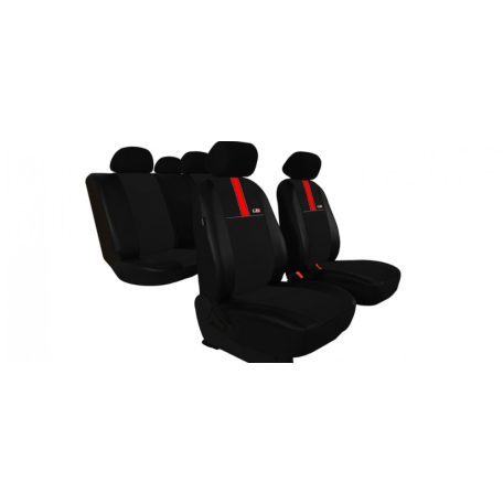 MERCEDES 180 Univerzális Üléshuzat GT8 prémium Alcantara és Eco bőr kombináció fekete piros színben