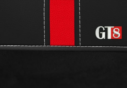 NISSAN Almera (I, II) Universeller Sitzbezug GT8 premium Alcantara und Eco leder Kombination schwarz rot in Farbe