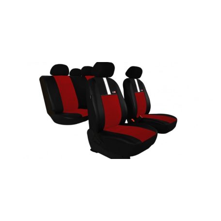 Univerzális Üléshuzat GT8 prémium Alcantara és Eco bőr kombináció piros fekete színben