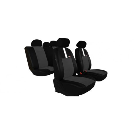 SKODA Fabia (I, II) Univerzális Üléshuzat GT8 prémium Alcantara és Eco bőr kombináció sötétszürke fekete színben