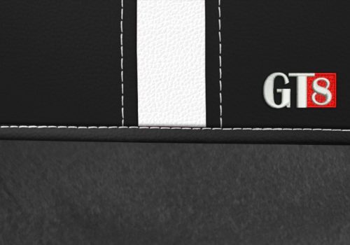 CHEVROLET Aveo Universeller Sitzbezug GT8 premium Alcantara und Eco leder Kombination dunkelgrau schwarz in Farbe