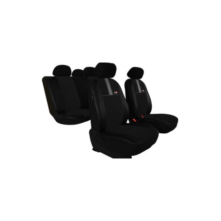 SKODA Favorit Univerzális Üléshuzat GT8 prémium Alcantara és Eco bőr kombináció fekete szürke színben