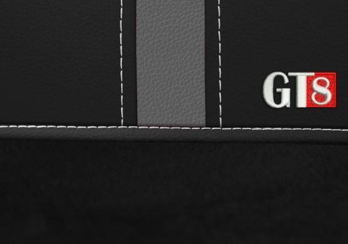 CHEVROLET Aveo Universeller Sitzbezug GT8 premium Alcantara und Eco leder Kombination schwarz grau in Farbe