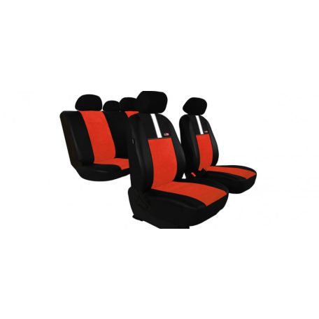 Univerzális Üléshuzat GT8 prémium Alcantara és Eco bőr kombináció téglavörös fekete színben