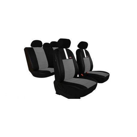SKODA Fabia (I, II) Univerzális Üléshuzat GT8 prémium Alcantara és Eco bőr kombináció világosszürke fekete színben