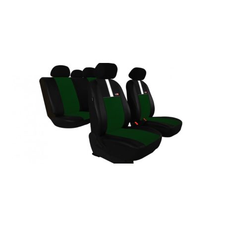 SKODA Felicia Univerzális Üléshuzat GT8 prémium Alcantara és Eco bőr kombináció zöld fekete színben