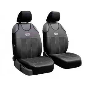  Universal-Jersey-Sitzbezüge (Paar) GT Premium Eco-Leder und Alcantara in Schwarz