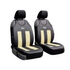   Univerzális trikó üléshuzat pár GT prémium Eco bőr és alkantara bézs fekete színben