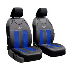   Univerzális trikó üléshuzat pár GT prémium Eco bőr és alkantara kék fekete színben
