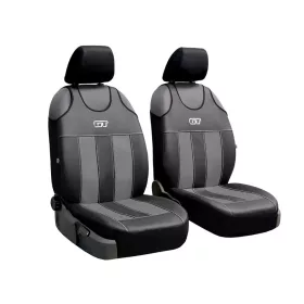   Universal-Jersey-Sitzbezugpaar GT Premium-Eco-Leder und Alcantara in Grau-Schwarz