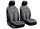 Universal-Jersey-Sitzbezugpaar GT Premium-Eco-Leder und Alcantara in Grau-Schwarz