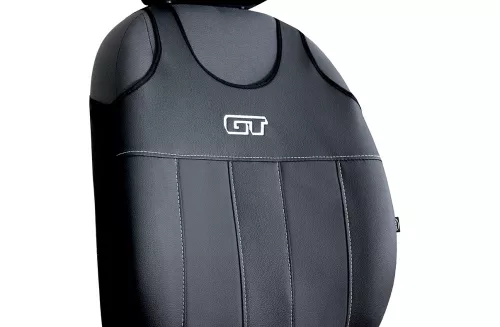 Universal-Jersey-Sitzbezüge, Paar, GT Premium Eco-Leder in Schwarz