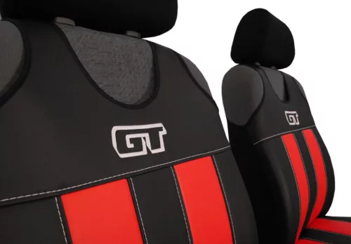 Universal-Jersey-Sitzbezüge, Paar, GT Premium Eco-Leder in Schwarz