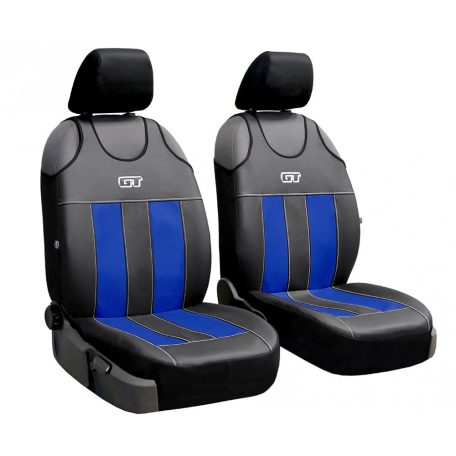 Univerzális trikó üléshuzat pár GT prémium Eco bőr kék fekete színben