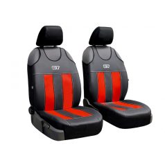   Univerzális trikó üléshuzat pár GT prémium Eco bőr piros fekete színben