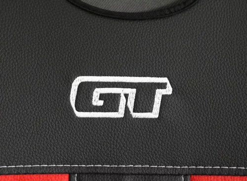Universal-Jersey-Sitzbezugpaar GT Premium Eco-Leder und Alcantara in Rot und Schwarz