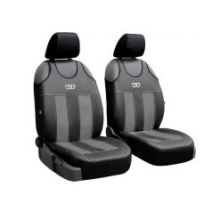   Univerzális trikó üléshuzat pár GT prémium Eco bőr szürke fekete színben