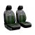 Univerzális trikó üléshuzat pár GT prémium Eco bőr zöld fekete színben