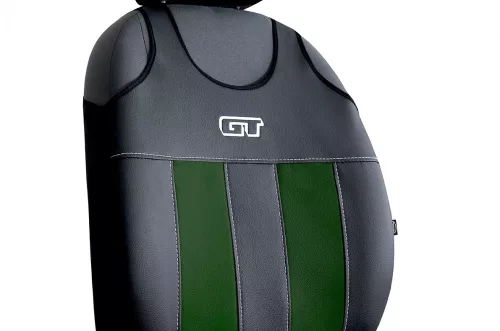 Universal Jersey-Sitzbezüge (Paar) GT Premium Eco Leder grün schwarz