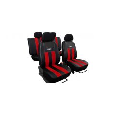   LANCIA Ypsilon (II) Univerzális Üléshuzat GT prémium Alcantara és Eco bőr kombináció piros fekete színben