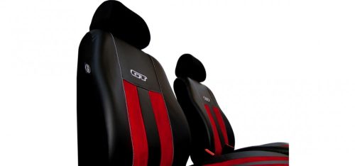 CHEVROLET Aveo Universeller Sitzbezug GT premium Alcantara und Eco leder Kombination rot schwarz in Farbe