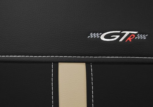 CHEVROLET Aveo Universeller Sitzbezug GTR Eco leder schwarz beige in Farbe