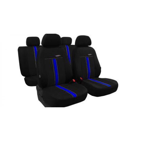 SKODA Favorit Univerzális Üléshuzat GTR Eco bőr fekete kék színben
