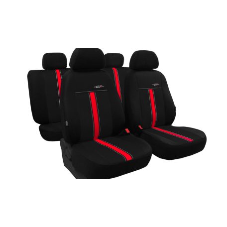 SKODA Favorit Univerzális Üléshuzat GTR Eco bőr fekete piros színben