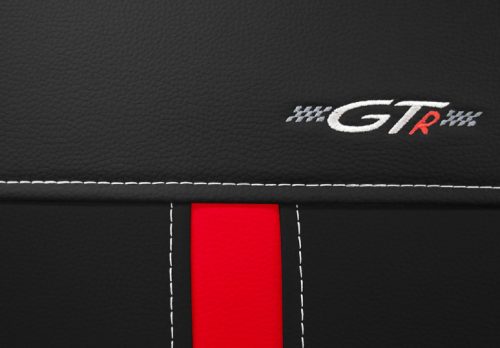 CHEVROLET Aveo Universeller Sitzbezug GTR Eco leder schwarz rot in Farbe