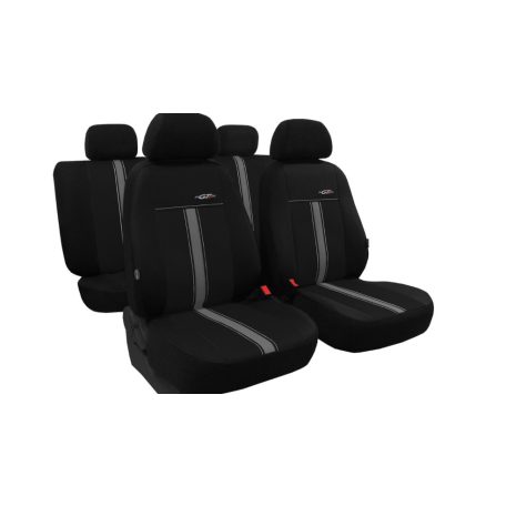 SKODA Favorit Univerzális Üléshuzat GTR Eco bőr fekete szürke színben