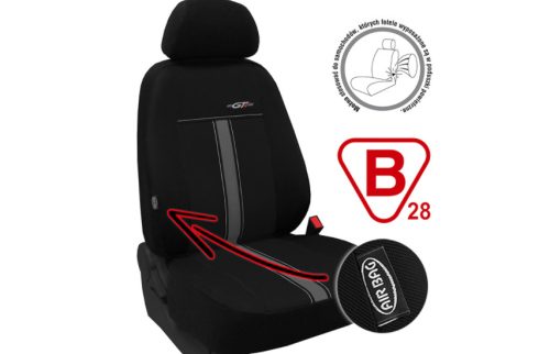 CHEVROLET Aveo Universeller Sitzbezug GTR Eco leder schwarz grau in Farbe