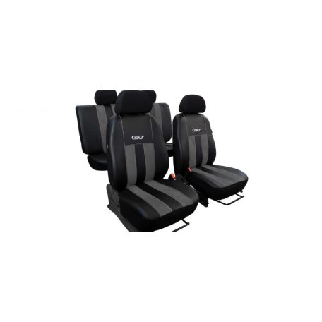 SKODA Favorit Univerzális Üléshuzat GT prémium Alcantara és Eco bőr kombináció sötétszürke fekete színben
