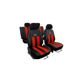   CHEVROLET Aveo Universeller Sitzbezug GT premium Alcantara und Eco leder Kombination téglavörös schwarz in Farbe